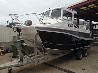 A boat fixed by mobile welding on the Gold Coast - Mobile Welding Gold Coast